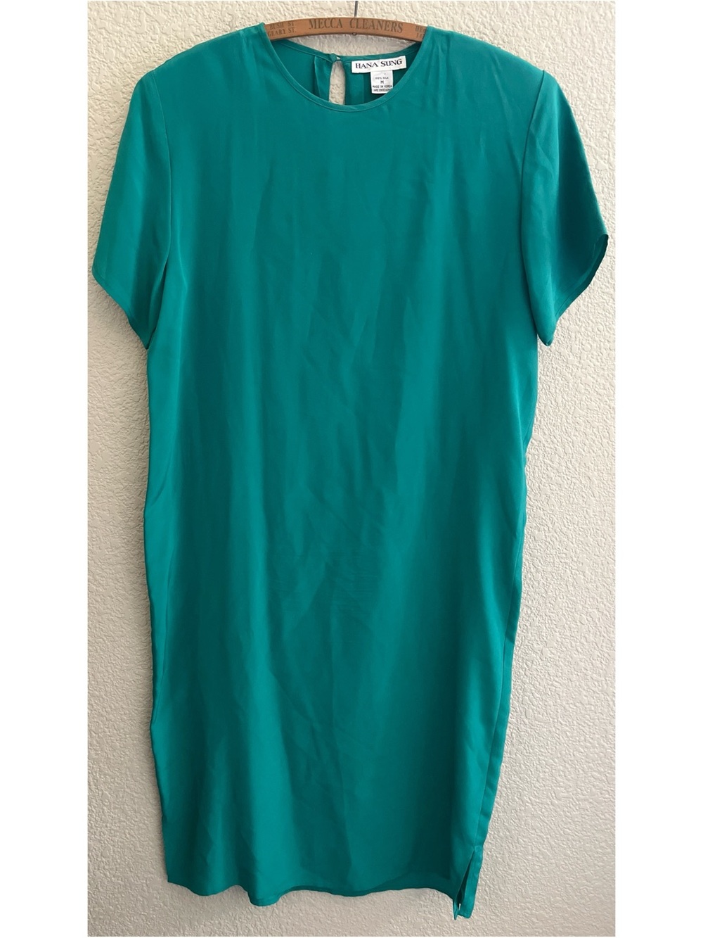 Vintage Hana Sung Turquoise Silk Dress Women’s Size Medium